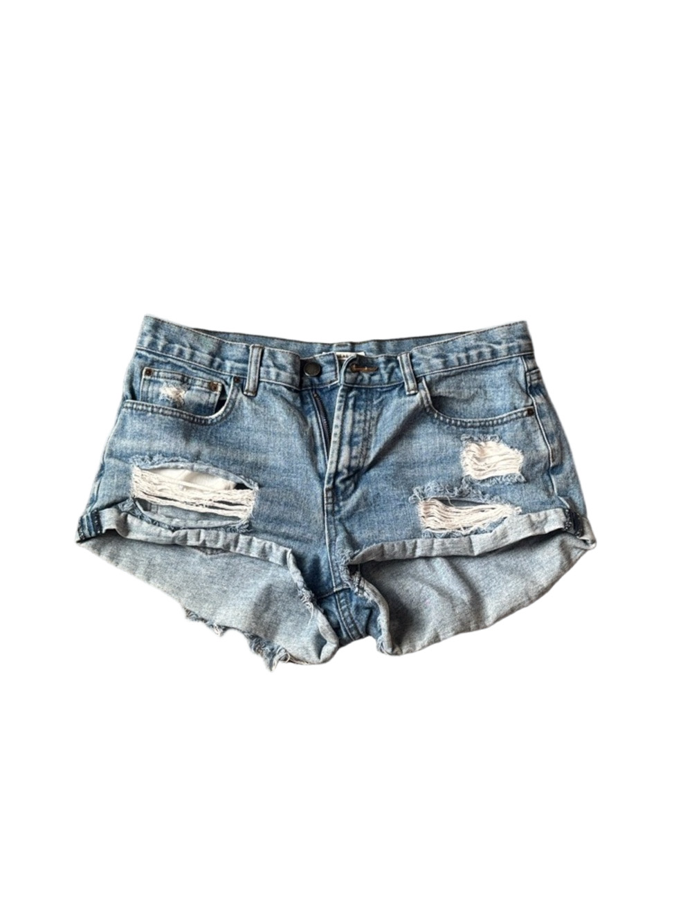 Billabong Distressed Denim Shorts SIZE 29 Light Wash Cutoff